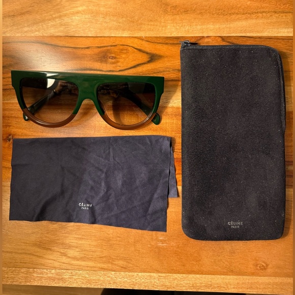 CELINE Shadow Sunglasses 41026/S Green Brown 58/16/150 - Picture 6 of 8